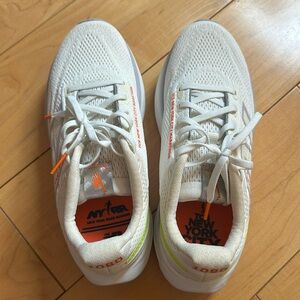 New Balance White and Orange Women's Sneakers